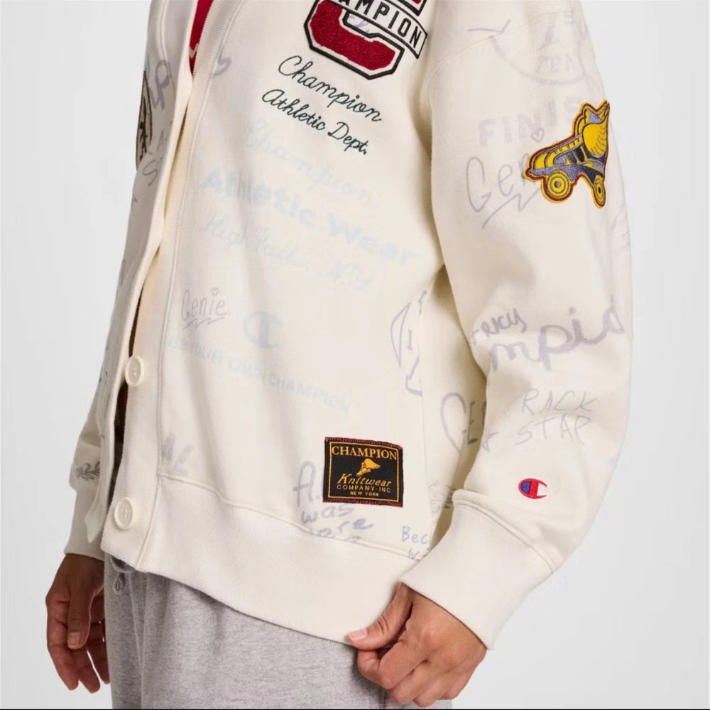 NWT Champion Women's Graphic Varsity Jacket limited edition. Size S. Last one! - Picture 4 of 8